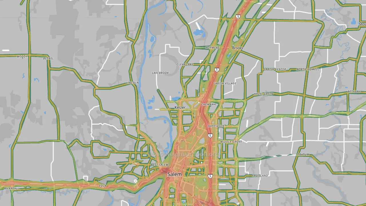Keizer, OR Map of Noise Levels in Keizer