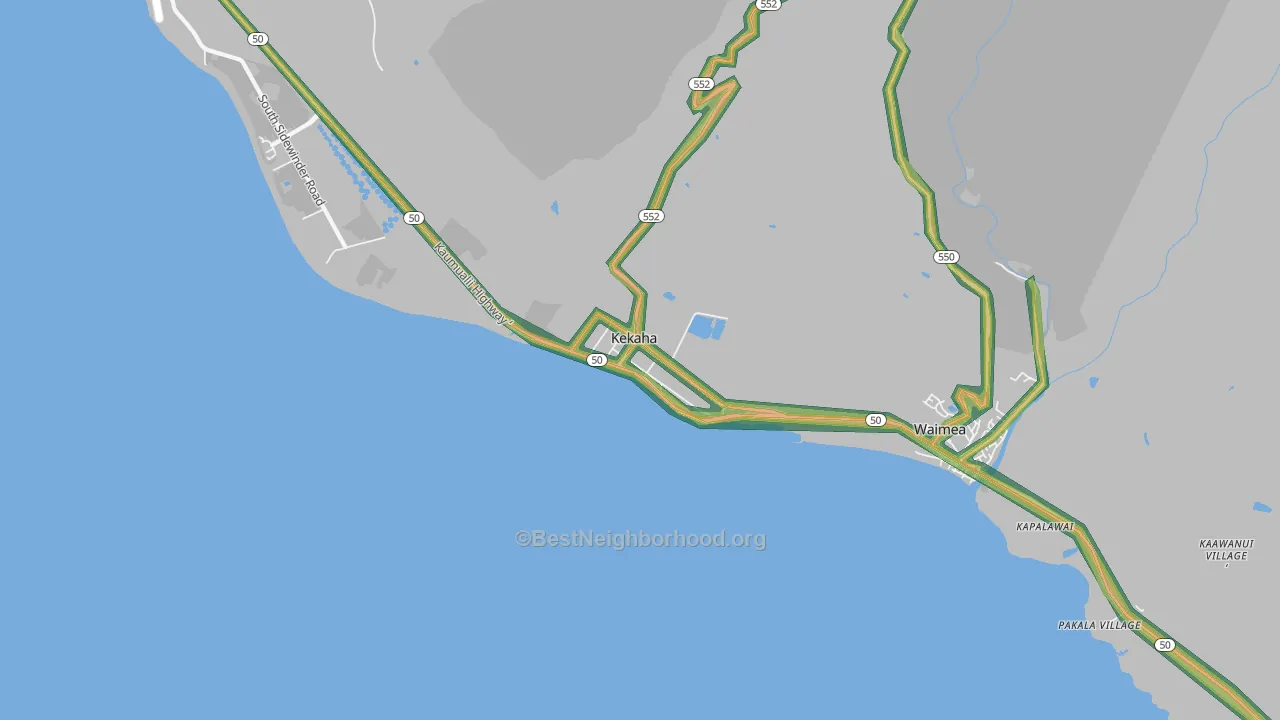 Kekaha, HI Map of Noise Levels in Kekaha