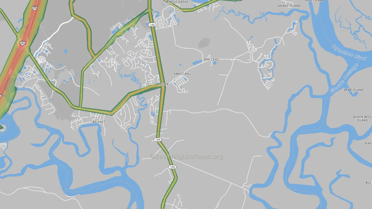 Keller, GA Map of Noise Levels in Keller