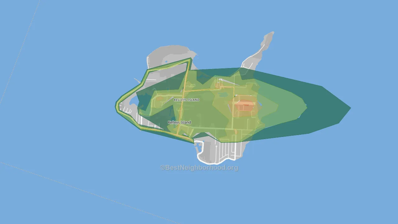 Kelleys Island, OH Map of Noise Levels in Kelleys Island