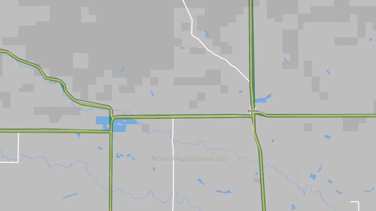Kelliher, MN Map of Noise Levels in Kelliher