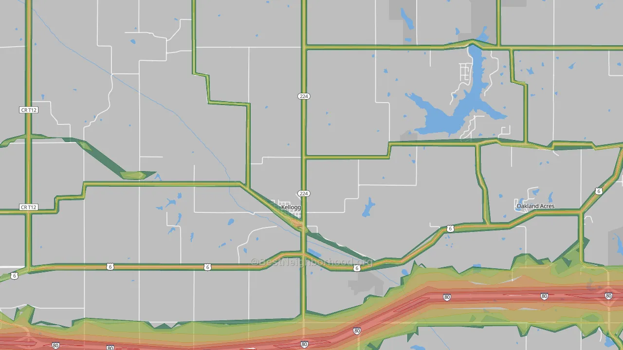 Kellogg, IA Map of Noise Levels in Kellogg