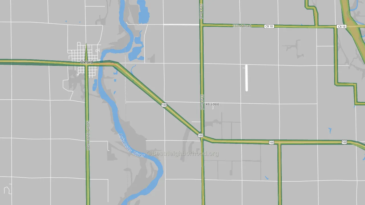 Kellogg, KS Map of Noise Levels in Kellogg