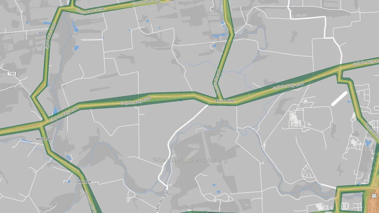 Kelly Point, PA Map of Noise Levels in Kelly Point