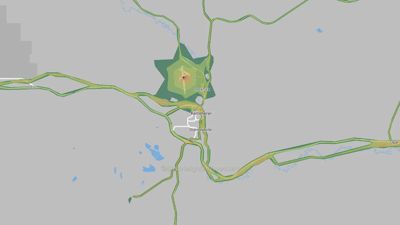 Kemmerer, WY Map of Noise Levels in Kemmerer