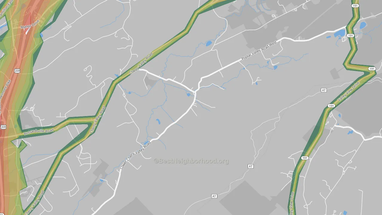 Kemmererville, PA Map of Noise Levels in Kemmererville