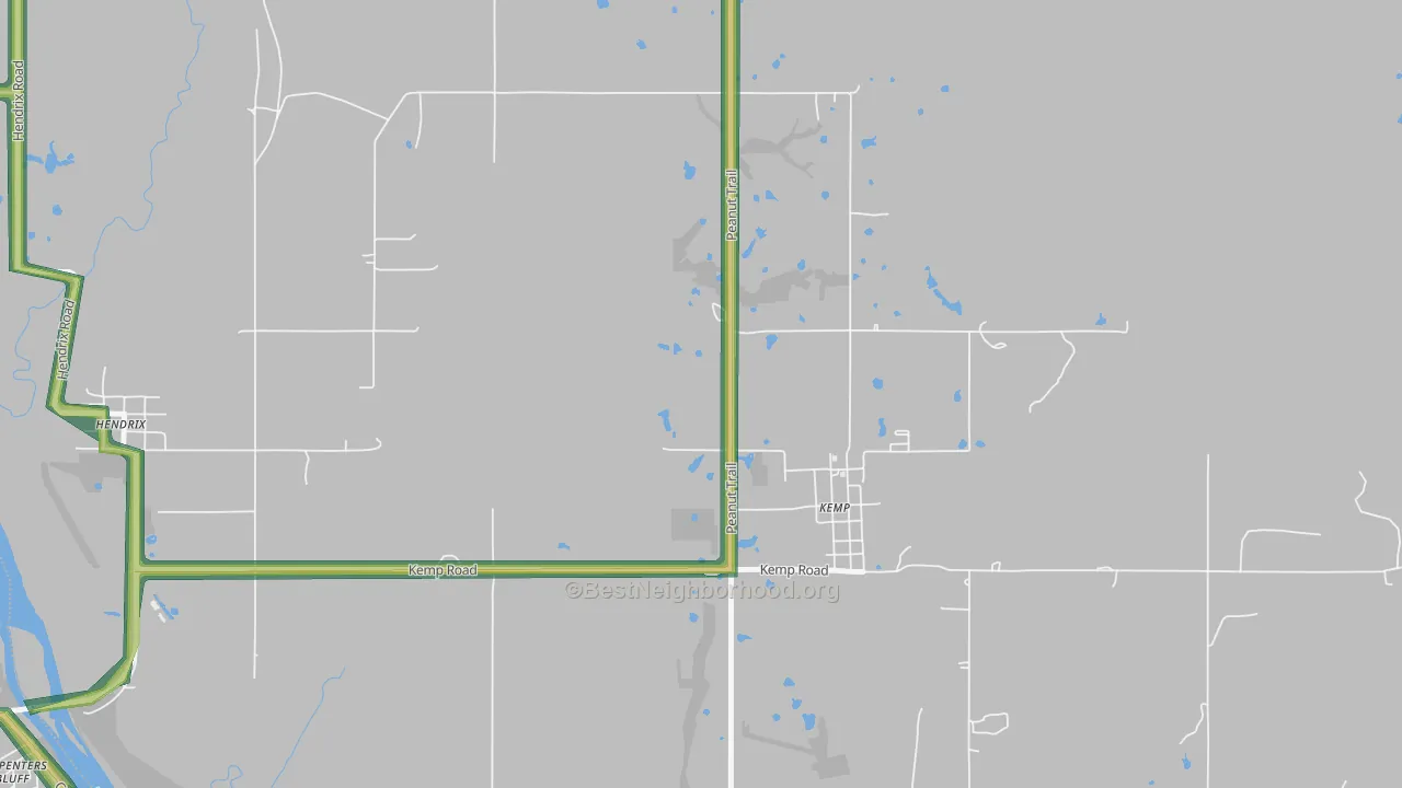 Kemp, OK Map of Noise Levels in Kemp