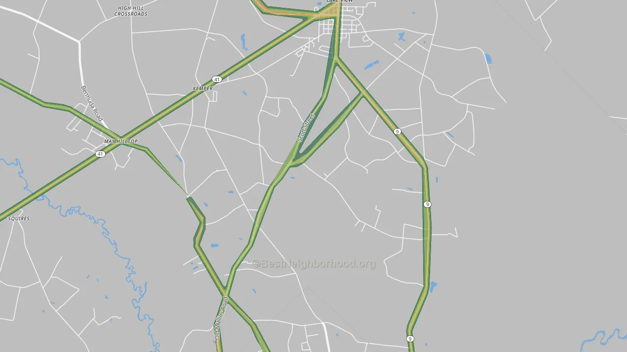Kemper, SC Map of Noise Levels in Kemper