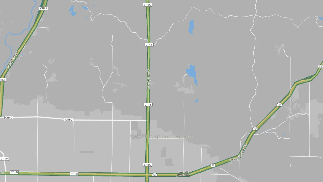 Kempster, WI Map of Noise Levels in Kempster