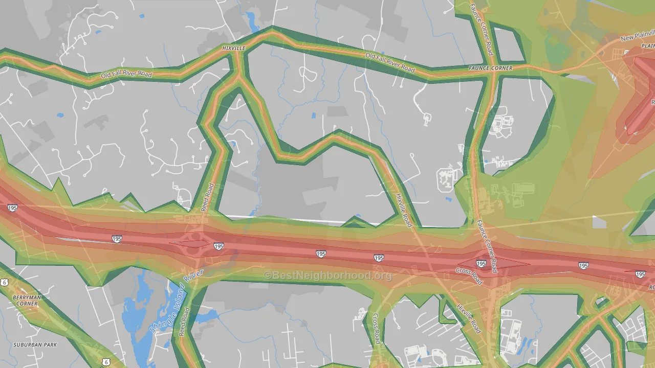 Kempton Croft, MA Map of Noise Levels in Kempton Croft