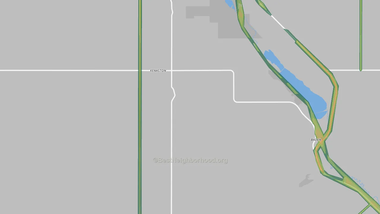 Kenaston, ND Map of Noise Levels in Kenaston