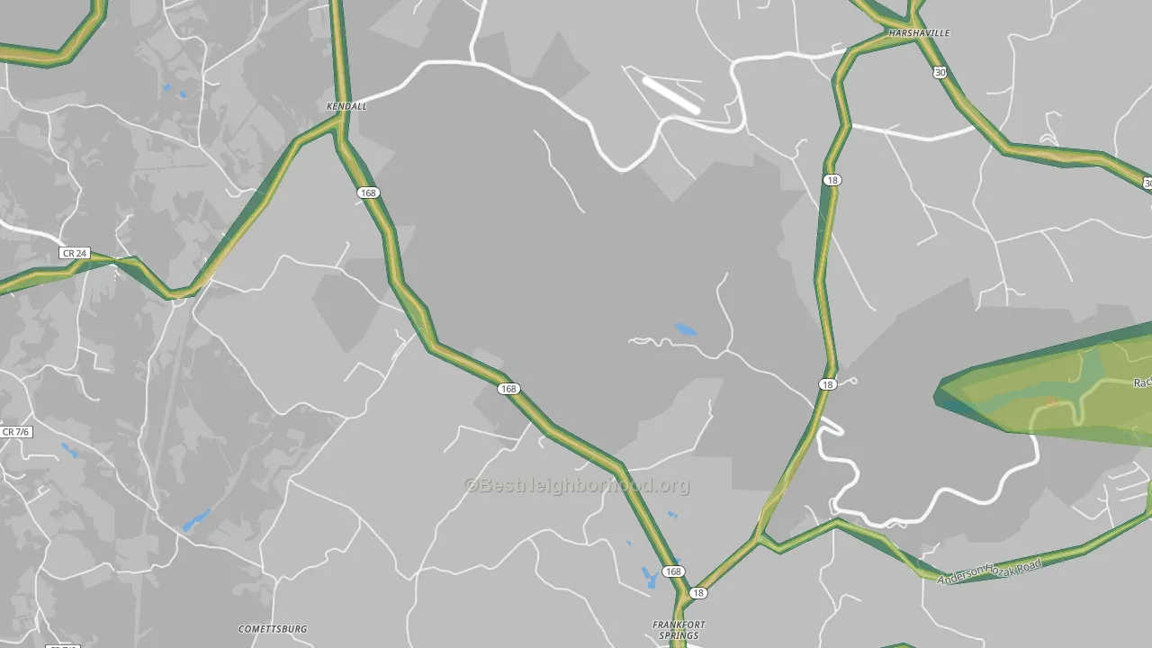Kendall, PA Map of Noise Levels in Kendall