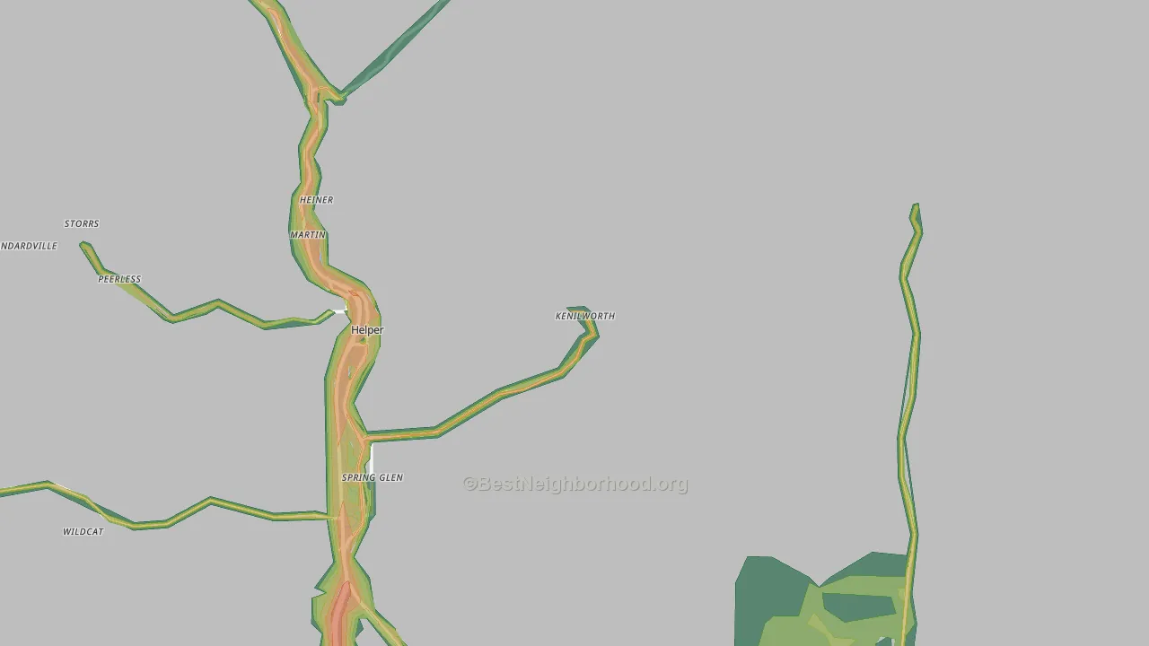 Kenilworth, UT Map of Noise Levels in Kenilworth