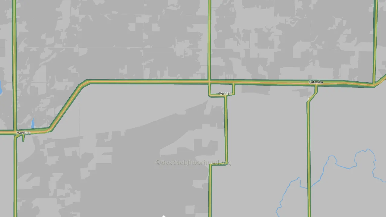 Kennan, WI Map of Noise Levels in Kennan