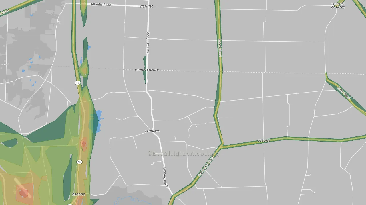 Kennard, PA Map of Noise Levels in Kennard
