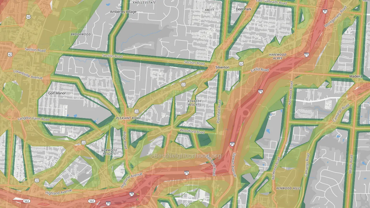 Kennedy Heights, Cincinnati, OH Map of Noise Levels in Kennedy Heights