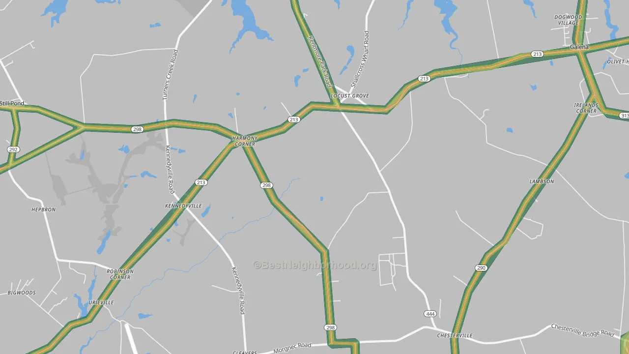 Kennedyville, MD Map of Noise Levels in Kennedyville