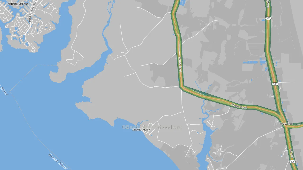 Kennel Beach, NC Map of Noise Levels in Kennel Beach