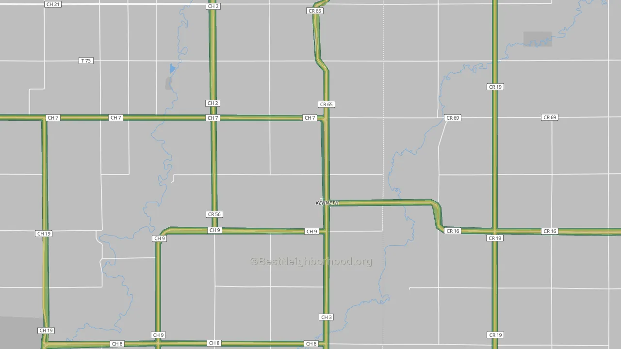Kenneth, MN Map of Noise Levels in Kenneth