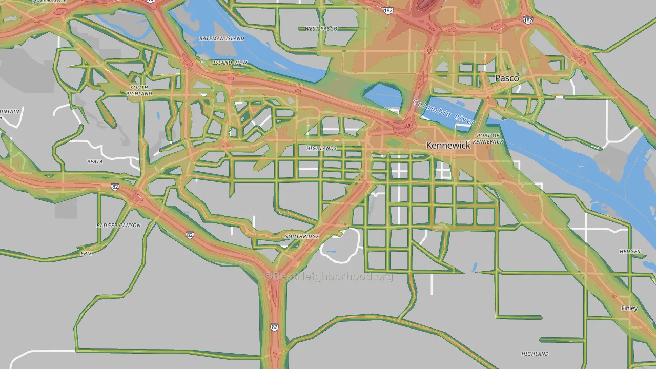 Kennewick, WA Map of Noise Levels in Kennewick