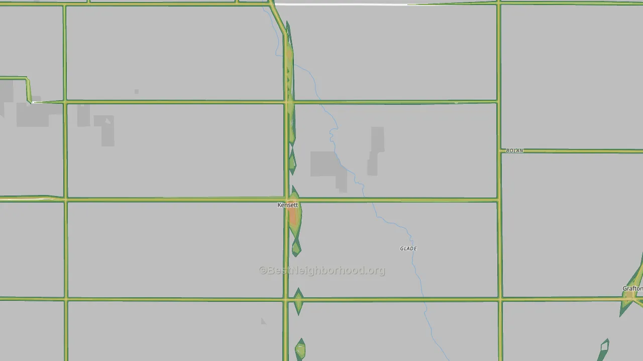Kensett, IA Map of Noise Levels in Kensett