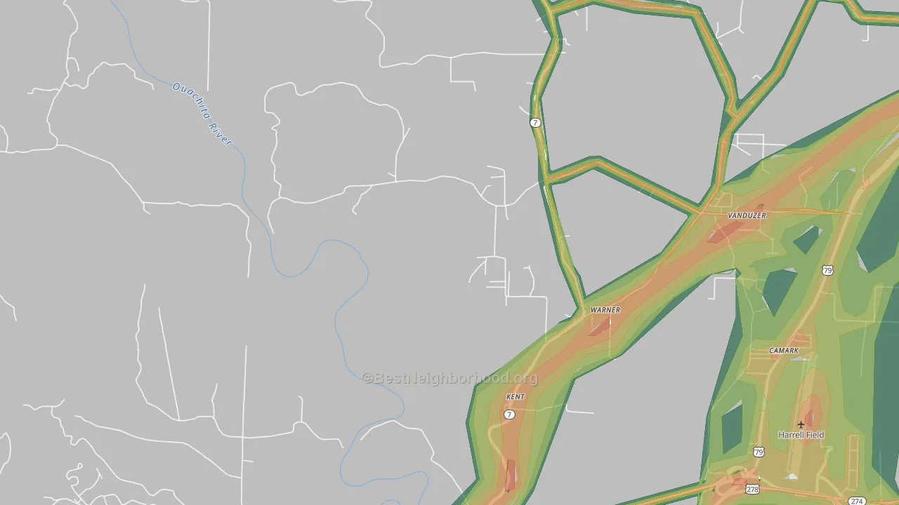 Kent, AR Map of Noise Levels in Kent