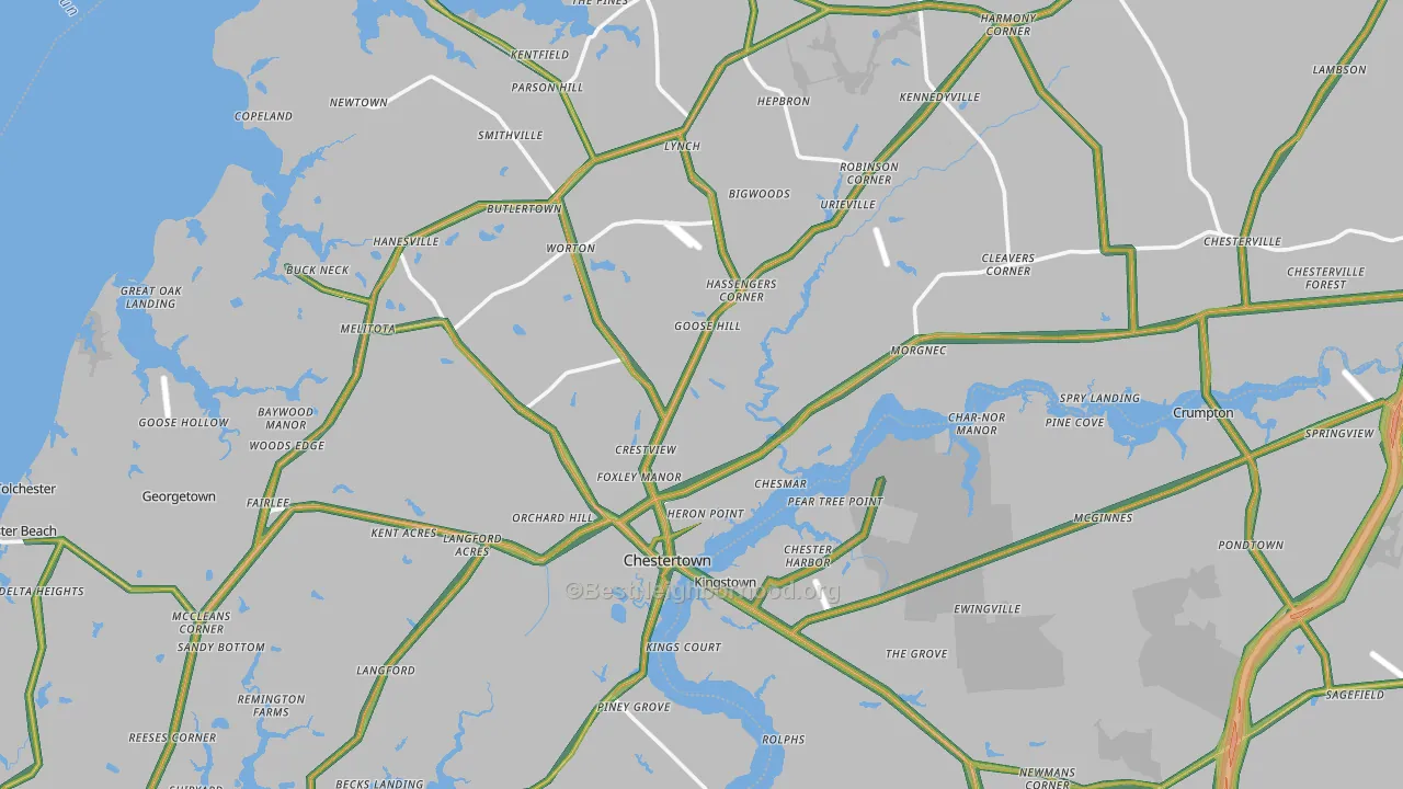 Kent County, MD Map of Noise Levels in Kent County