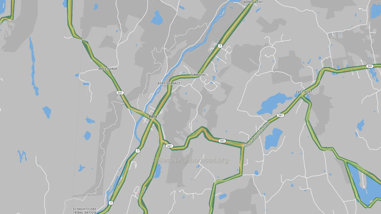 Kent, CT Map of Noise Levels in Kent