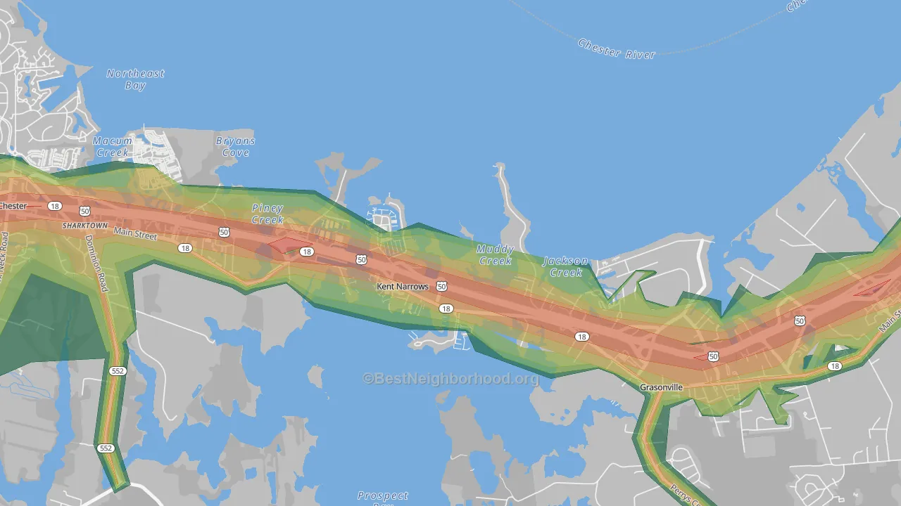 Kent Narrows, MD Map of Noise Levels in Kent Narrows