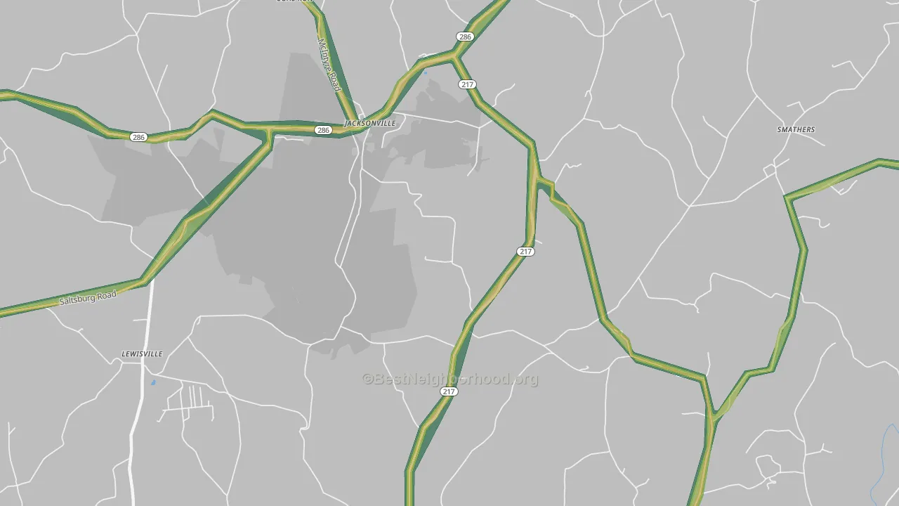 Kent, PA Map of Noise Levels in Kent