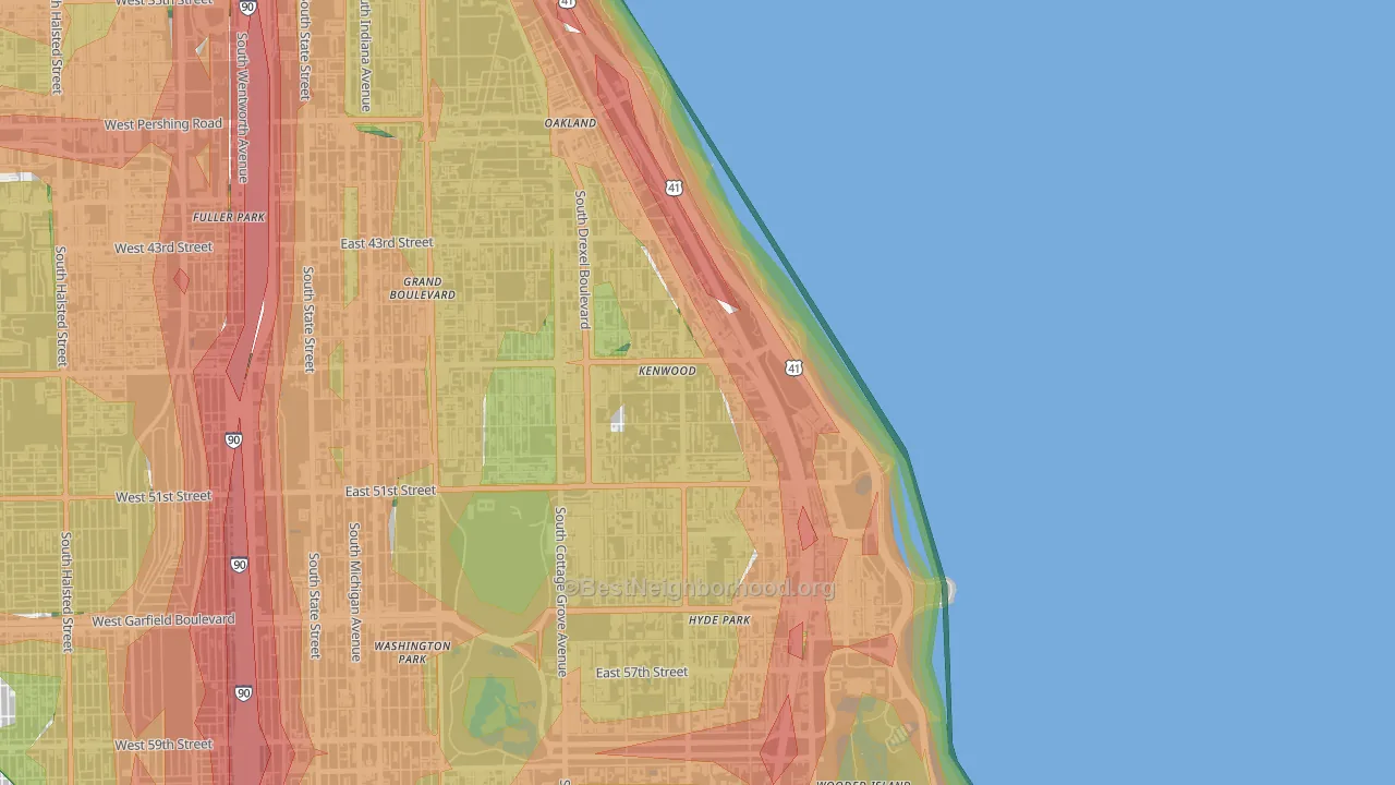 Kenwood, Chicago, IL Map of Noise Levels in Kenwood