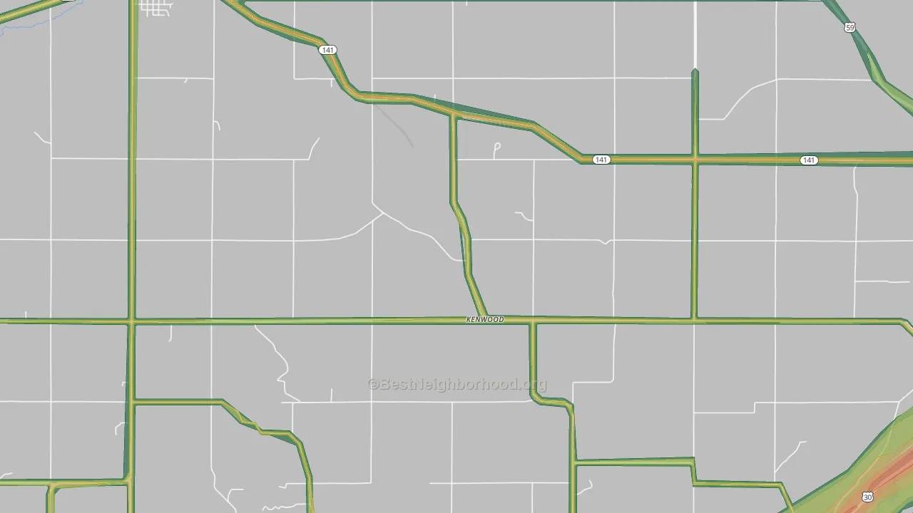 Kenwood, IA Map of Noise Levels in Kenwood
