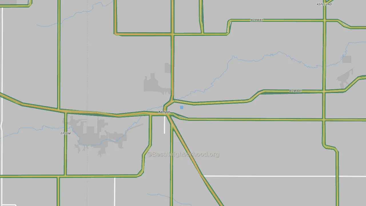 Kenyon, MN Map of Noise Levels in Kenyon