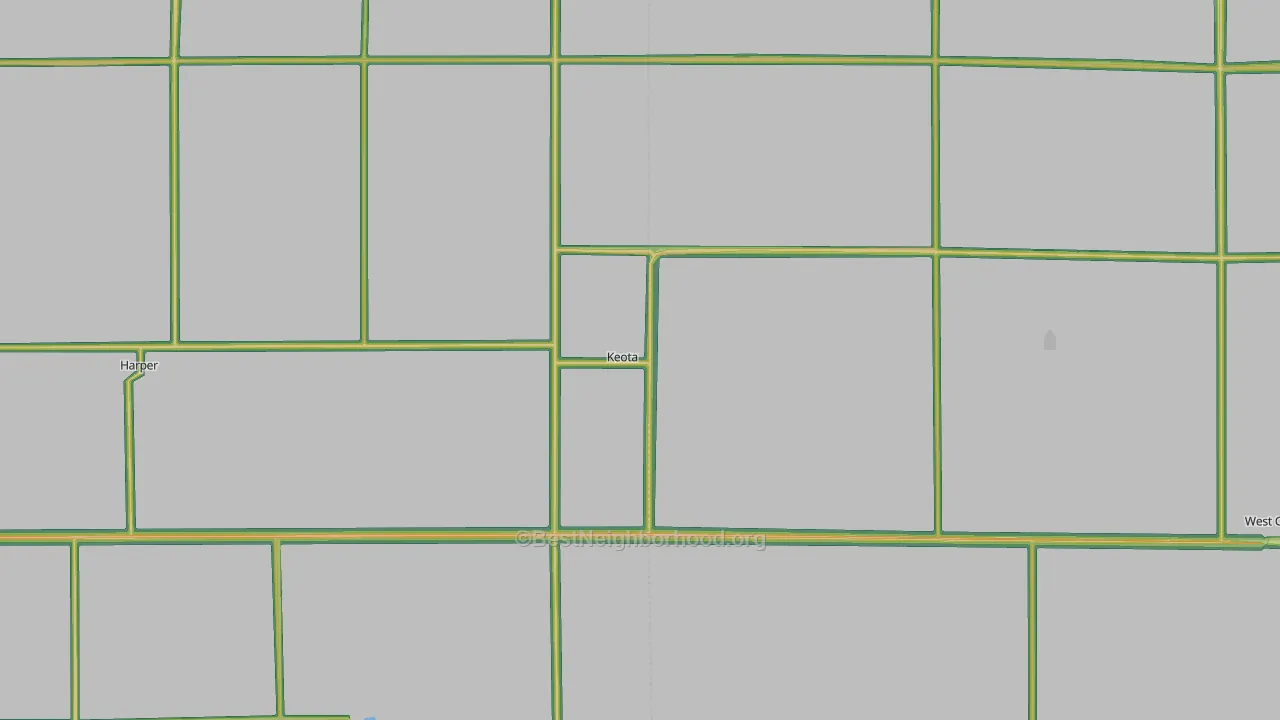 Keota, IA Map of Noise Levels in Keota