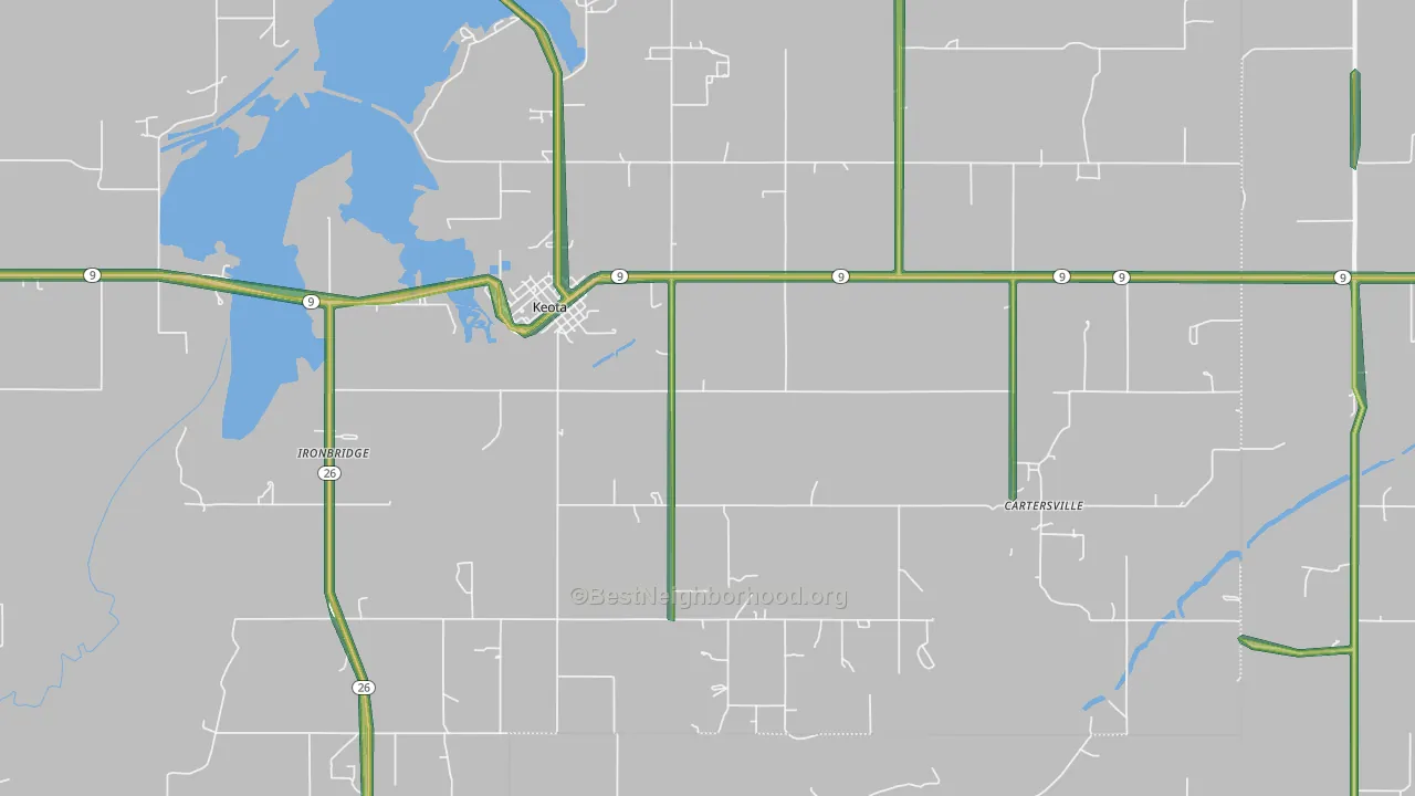 Keota, OK Map of Noise Levels in Keota