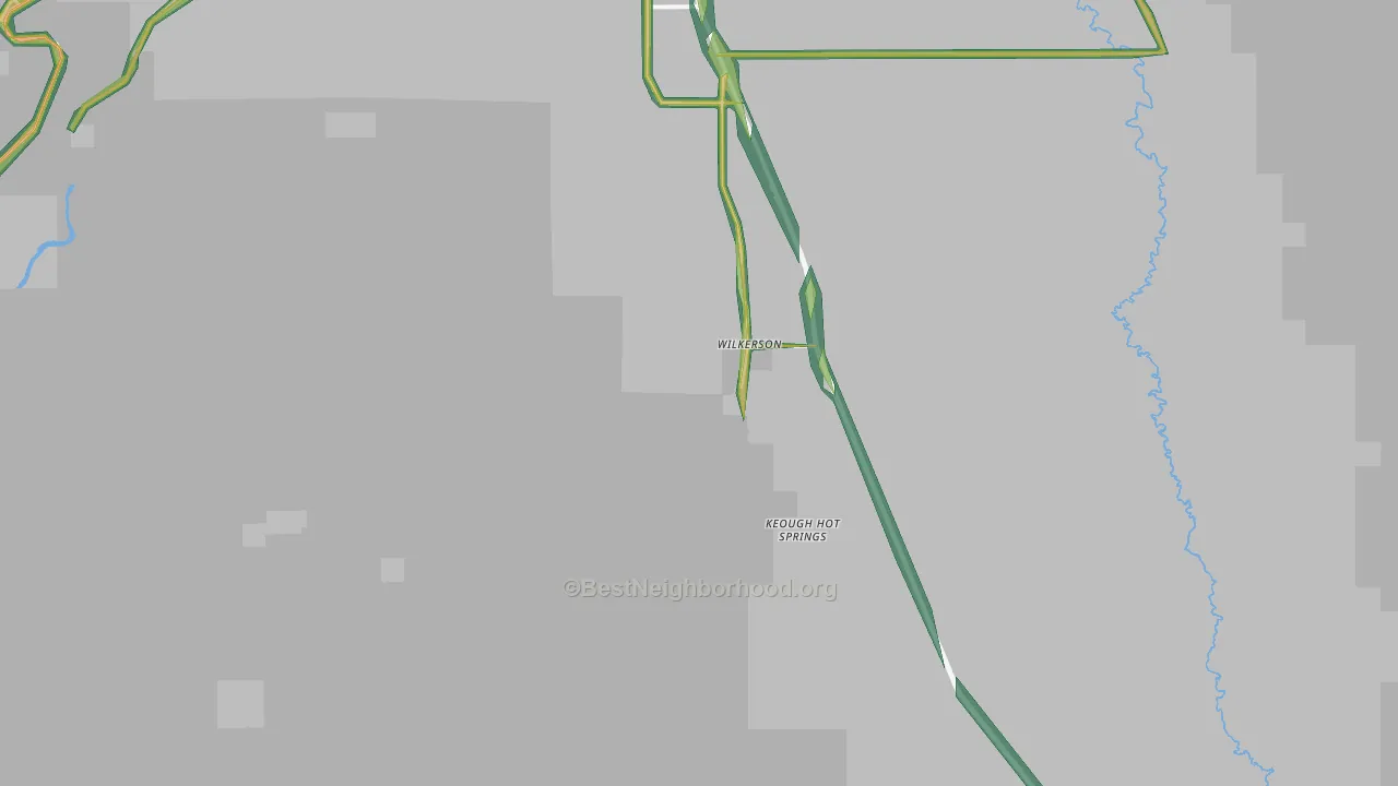 Keough Hot Springs, CA Map of Noise Levels in Keough Hot Springs