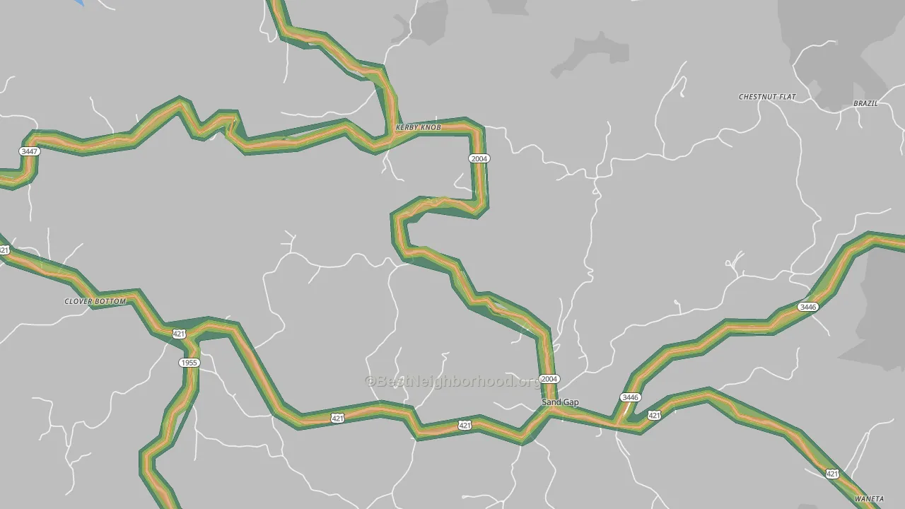 Kerby Knob, KY Map of Noise Levels in Kerby Knob