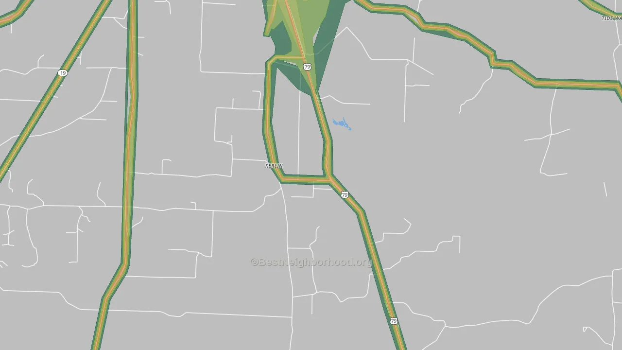 Kerlin, AR Map of Noise Levels in Kerlin