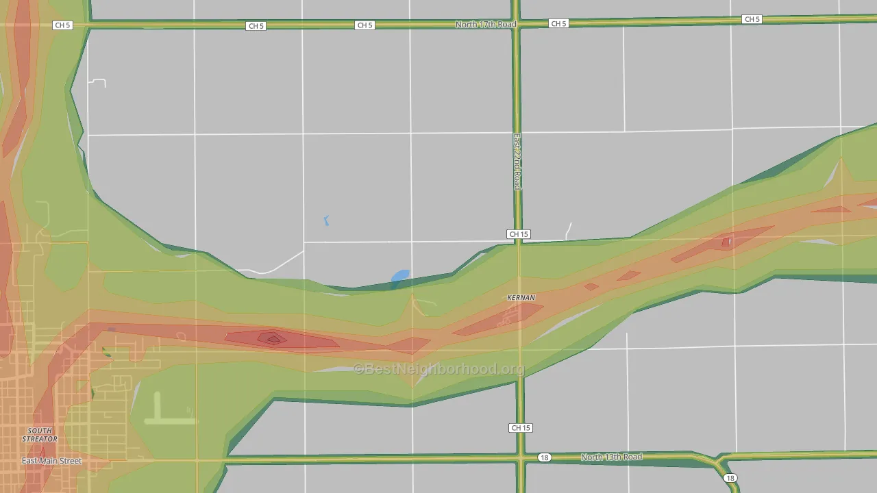 Kernan, IL Map of Noise Levels in Kernan