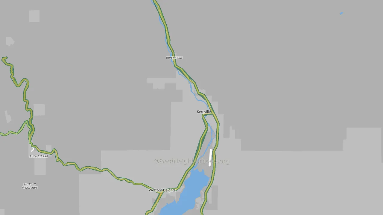 Kernville, CA Map of Noise Levels in Kernville