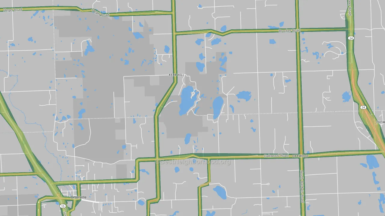 Kerr Hill, MI Map of Noise Levels in Kerr Hill