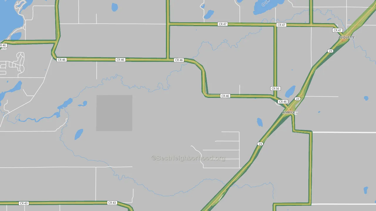 Kerrick, MN Map of Noise Levels in Kerrick