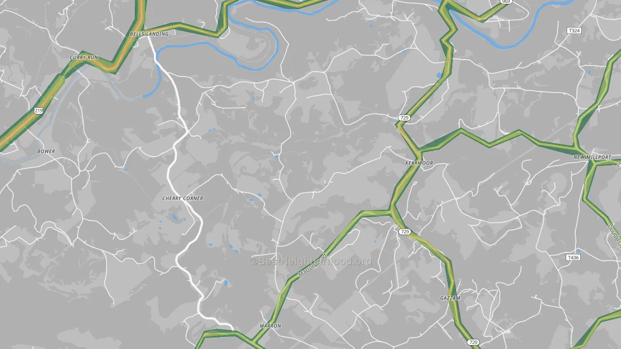 Kerrmoor, PA Map of Noise Levels in Kerrmoor