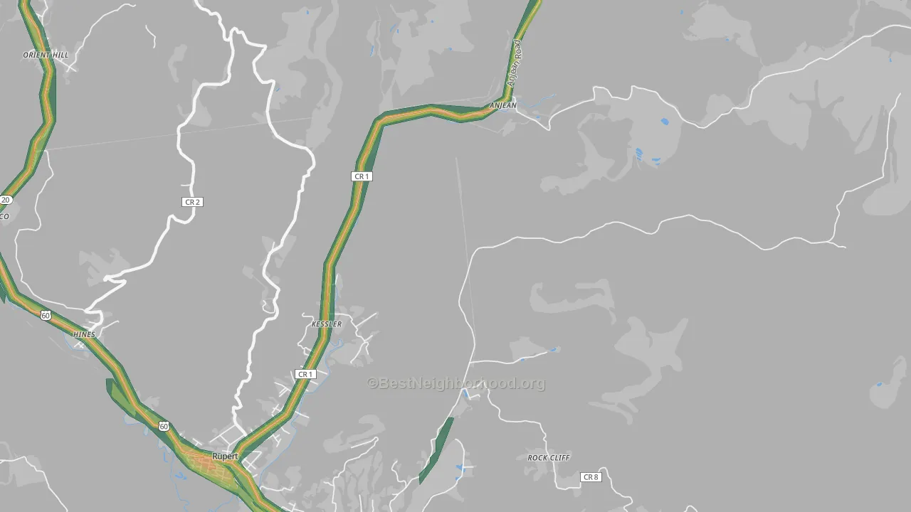 Kessler, WV Map of Noise Levels in Kessler