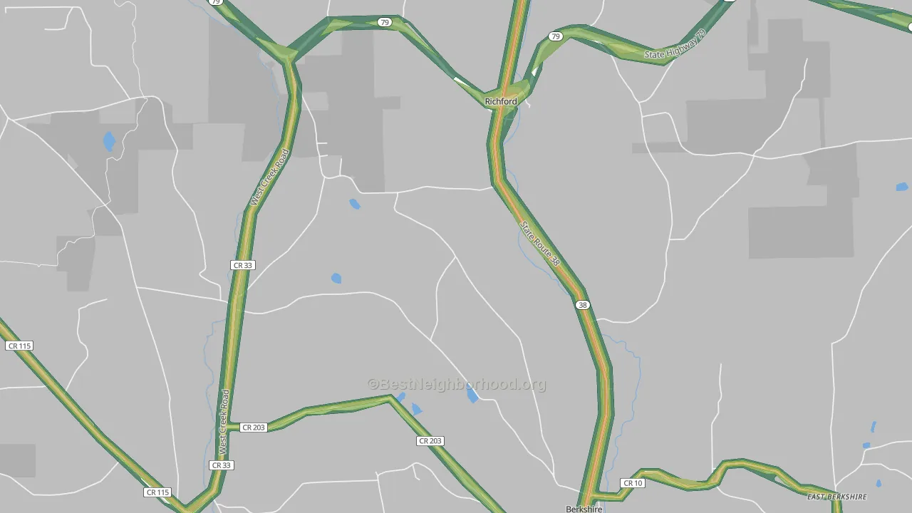 Ketchumville, NY Map of Noise Levels in Ketchumville