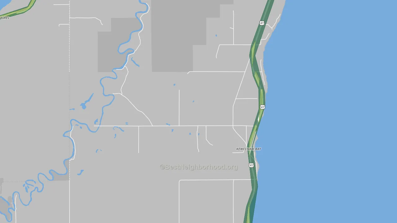Keweenaw Bay, MI Map of Noise Levels in Keweenaw Bay