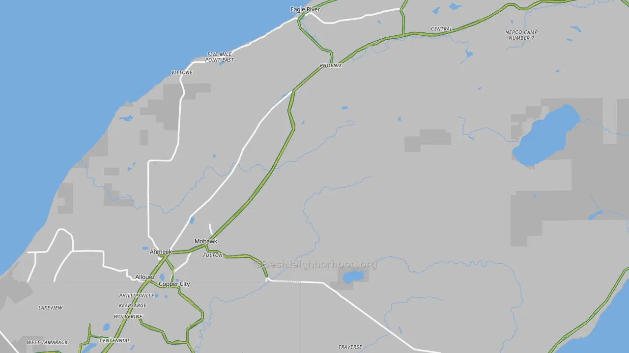 Keweenaw County, MI Map of Noise Levels in Keweenaw County