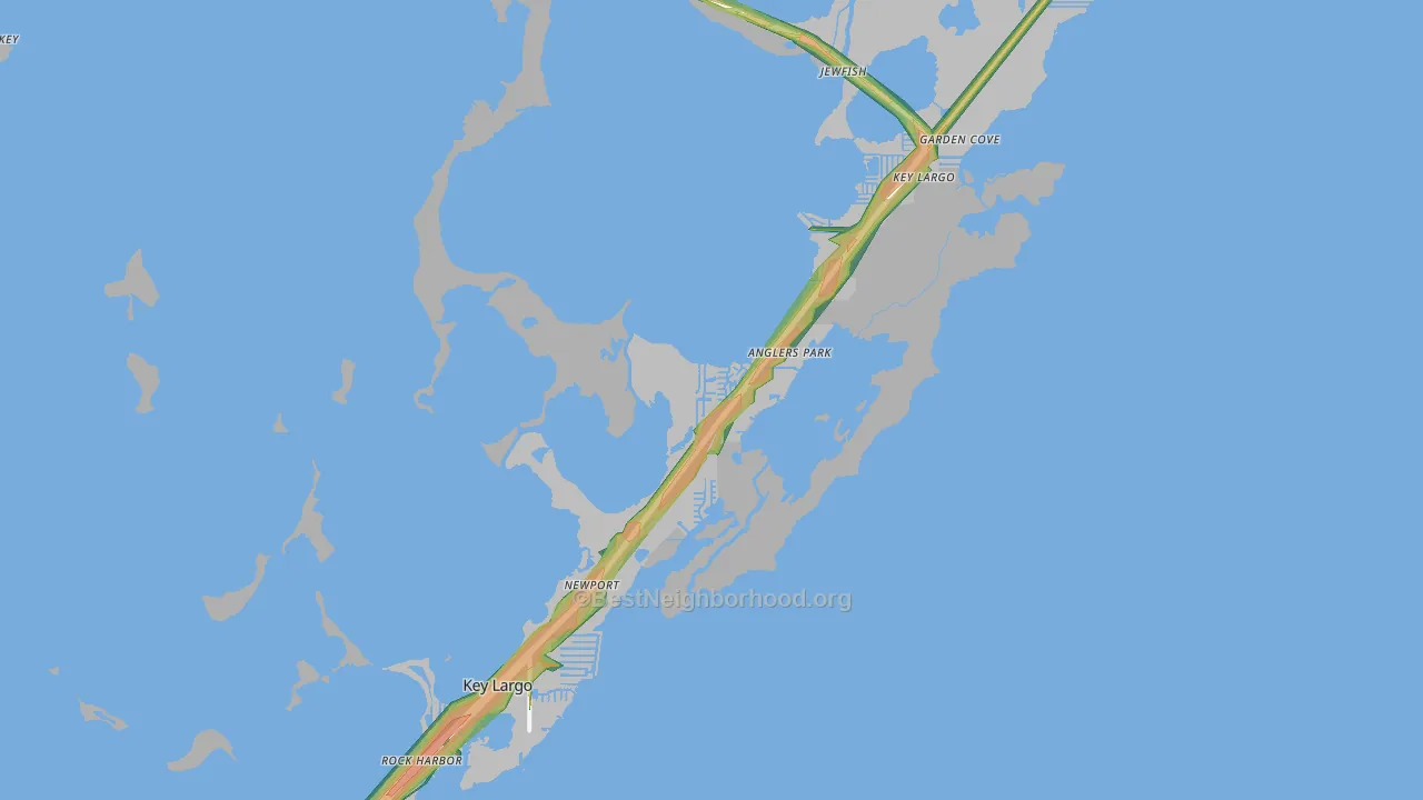 Key Largo, FL Map of Noise Levels in Key Largo