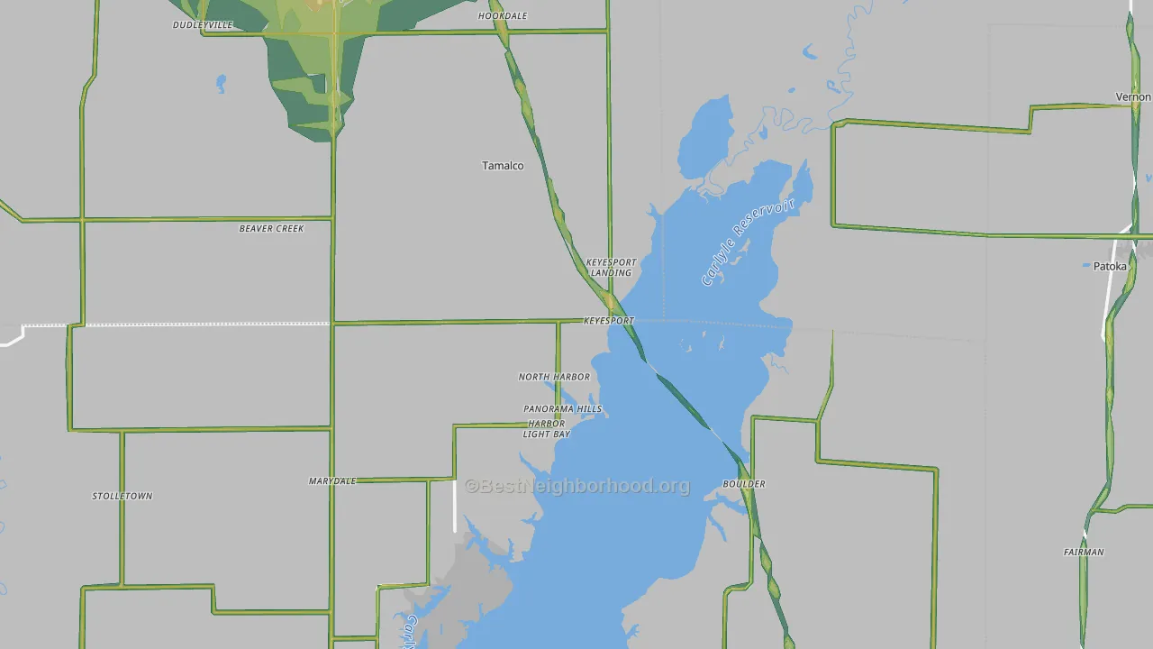 Keyesport, IL Map of Noise Levels in Keyesport