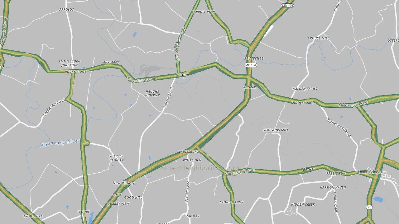 Keymar, MD Map of Noise Levels in Keymar